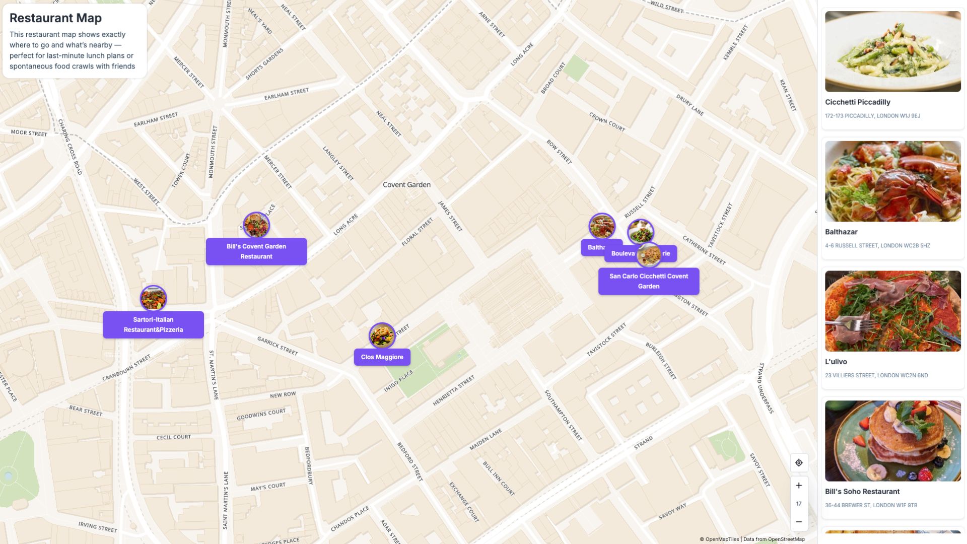 Restaurant Map