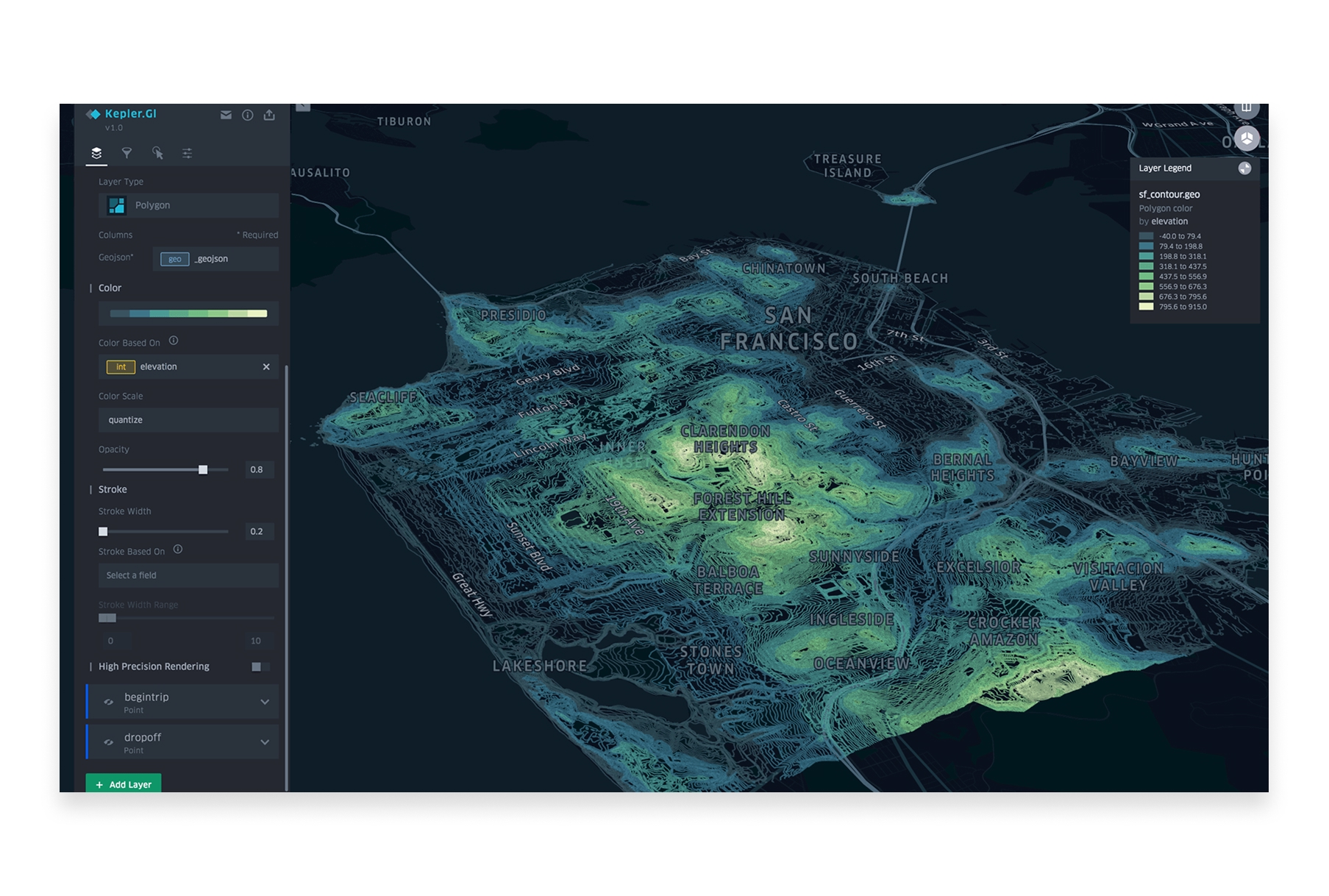 Kepler.gl interface